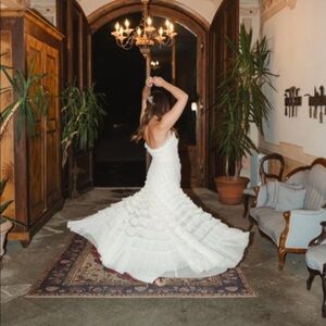 Needle and thread - strapless cream maxi dress